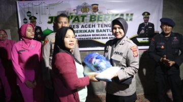 Polres Aceh Tenggara Hadirkan Harapan di Tengah Banjir, 365 Paket Bantuan Disalurkan untuk Warga Ketambe dan Salim Pinim