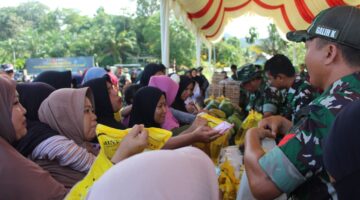 Penutupan TMMD Ke-128 di Abdya Diramaikan Bazar Sembako Murah