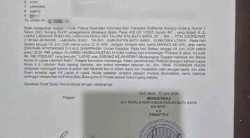 Kalapas Labuhan Ruku Laporkan Dugaan Pencemaran Nama Baik Lewat Podcast YouTube ke Polres Batu Bara
